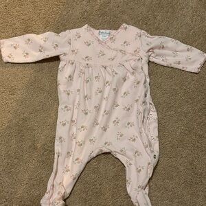 Ralph Lauren Pink Floral Footed One-Piece